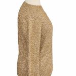 Classic Sparkly Gold Fuzzy Knit Sweater Size XL Photo 2