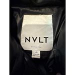 2010s NVLT Black Faux Leather Puffer Jacket Matte Finish Snap Closing Large Photo 9