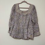 American Eagle Long Sleeve Floral Peasant Blouse Photo 4