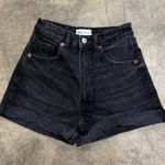 ZARA  faded vintage style black jean denim shorts Photo 0