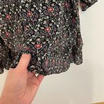 Joie Jamira Dress Black Blue Red Floral Tie Neck Bow Asym Ruffle SILK Mini Photo 15