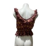 Kimchi Blue  Women's M Brown Floral Off Shoulder Crop Top Blouse Photo 8