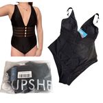 Cupshe NEW SWIMSUIT Women's LG 1PC Bathing Suit Tummy Control Mesh Adj. Straps Photo 1