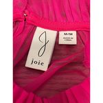 Joie  Sheer Tulle Ruffle Blouse size M Hot pink Raw Edge Photo 3