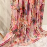 Liv Foster Printed Floral Mesh Gown Pink Multi Size 6 NWT Wedding Prom Party Photo 2