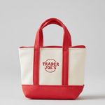 Trader Joe’s Canvas Micro Mini Tote with Reusable Grocery Bag Charm Red Photo 0