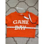 Day + Moon Orange and White Gameday short sleeve cropped Sweater, size small Photo 7