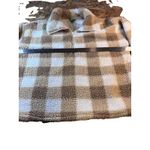 Dip Sherpa Fleece Plaid Pullover Tan & White Checkered Teddy Size 2XL 1/2 Zip Brown Photo 5