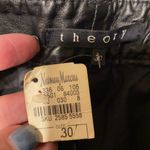 Theory NWT Y2K black leather flare wide leg moto pants jeans, size 10 waist 30 Photo 6