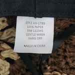 Women's Crochet Bucket Hat One Size Women's Brown Woven Sun Hat Photo 5