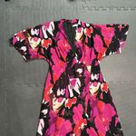 Trina Turk Women's Hana Dress Indigo Size 6 Floral Bright Black Pink Party Photo 2