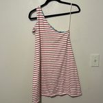 Anthropologie  Maeve Red‎ White Striped One Shoulder Dress Size Small Photo 5