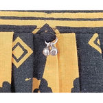 Black Yellow Striped Dress Floral Tribal Summer Maximalist Eyelet Trim Size M Size M Photo 2