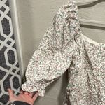 Storia Floral Print Babydoll Blouse Puff Sleeves Square Neckline Size Medium Photo 3