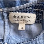 Cloth & Stone Anthropologie Blue Striped Raw Fringe Hem Swing Tank Top Photo 8