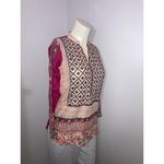 Khaadi Pink Multicolored Short Tunic Top Blouse Size 10 Photo 5