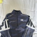 Victoria's Secret VS Pink Half Zip Pullover Sweater Jacket Navy Camo Womens XS Photo 2