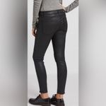 Current/Elliott The Stiletto Biker Zipper Black Coated Cropped Jeans Size 26 Photo 4