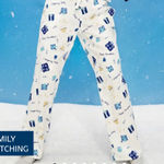 Old Navy Ladies Hanukkah Print Pajama Pants  - White & Blue L M Tall Photo 0