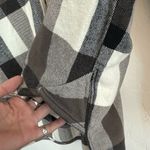 Free People NWOT IZZY CARGO SHIRT XS BLACK CREAM GRAY SNAP BUTTONS FLANNEL Photo 4