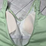 Zaful Sage Green Crinkle Ribbed One Piece Deep Scoop Neck One Piece Swimsuit S Photo 6