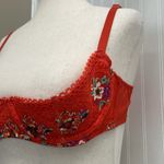 SAVAGE x FENTY Dolled Up Lace Quarter Cup Bra Orange Floral Size 38B NWT Photo 6