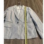 Daniel Cremieux Cremieux Blue and White Striped 100% Cotton Blazer Women's sz 14 Photo 5