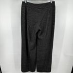 Armani Collezioni  Virgin Wool Trouser Checkered Dress Pants Wide Leg Black 6 Photo 4