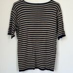 Cream and Black 100% Silk Short Sleeve Shirt Photo 3