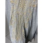 Johnny Was  Gray Kemi Knit Drape Short Sleeve Blouse Top Embroidered Women's M? Photo 1