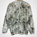 Vintage Jacket Coat Sparkle Floral Black White Bingo Night Grandma Vegas Gold Size XL Photo 0