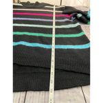 Crown & Ivy Cabana by  Mock Neck Tunic Sweater Womens M Black Multi Color Striped Photo 6