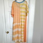 Free People Shellyanne Striped MaxiDress Size M Medium Orange White Yellow Blue Photo 3