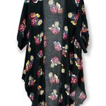 Torrid | Size 1X/2X | 100% Rayon Black Floral Shirttail Kimono Cardigan Duster Photo 2