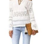 For Love & Lemons  Hayley Lace & Eyelets Blouse in White Size Small Photo 0