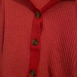 EUC Women’s Charlotte Avery Red Cropped Waffle Knit Button Down Top Size L Size L Photo 1