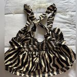 ZARA Zebra Black and Tan Cross Back Tank Top size small Photo 4