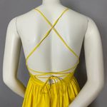 Forever 21 NWT Sundress Yellow Bright Strappy FLAW Criss-Cross Back Backless XS Photo 4