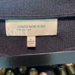 Jones New York Vintage knit open sweater with beads around collar size large Photo 5
