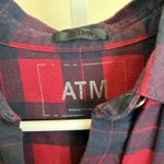 ATM Anthony Thomas Melillo Plaid Flannel Long Sleeve Shirt Dress Red Black Med Photo 4
