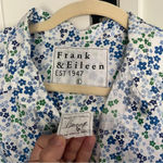 Frank & Eileen  Barry signature crinkle Cotton Button-Up Shirt BLUE-GREEN FLOWERS Photo 3