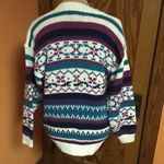 VTG 80s bright striped v neck sweater White Size M Photo 8