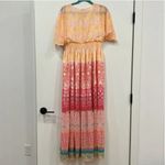 NEW House Of Harlow 1960 Ruffled Tiered Floral Metallic Maxi Dress Yellow Size XS Photo 7