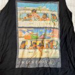 MAUI AND SONS Large Black Flowy Tank Top Beach Vintage Graphic Top Blouse Soft Black Photo 1