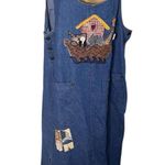 Vtg 90s The Briar Patch Noah’s Ark Denim Jumper Dress Blue L Size L Photo 0