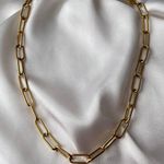 Boutique Thick Gold Paperclip Chain Necklace 18 Inches For Layering Photo 0