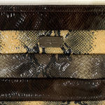 Nine West Vtg Y2K  Faux Leather Snakeskin Clutch Purse Fold Over Envelope Handbag Photo 2