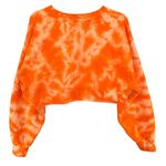 Tna Cozy Fleece Sweatshirt Womens Small Orange Tie Dye Crop Pullover Crewneck Photo 3