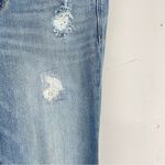 Gap  Real Straight Rolled Hem Mid Rise Jeans Womens 26 Blue Denim Distressed Photo 3