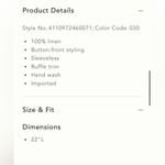 Anthropologie NWT By Linen Pjntuck Swing Tank Sz S Photo 12